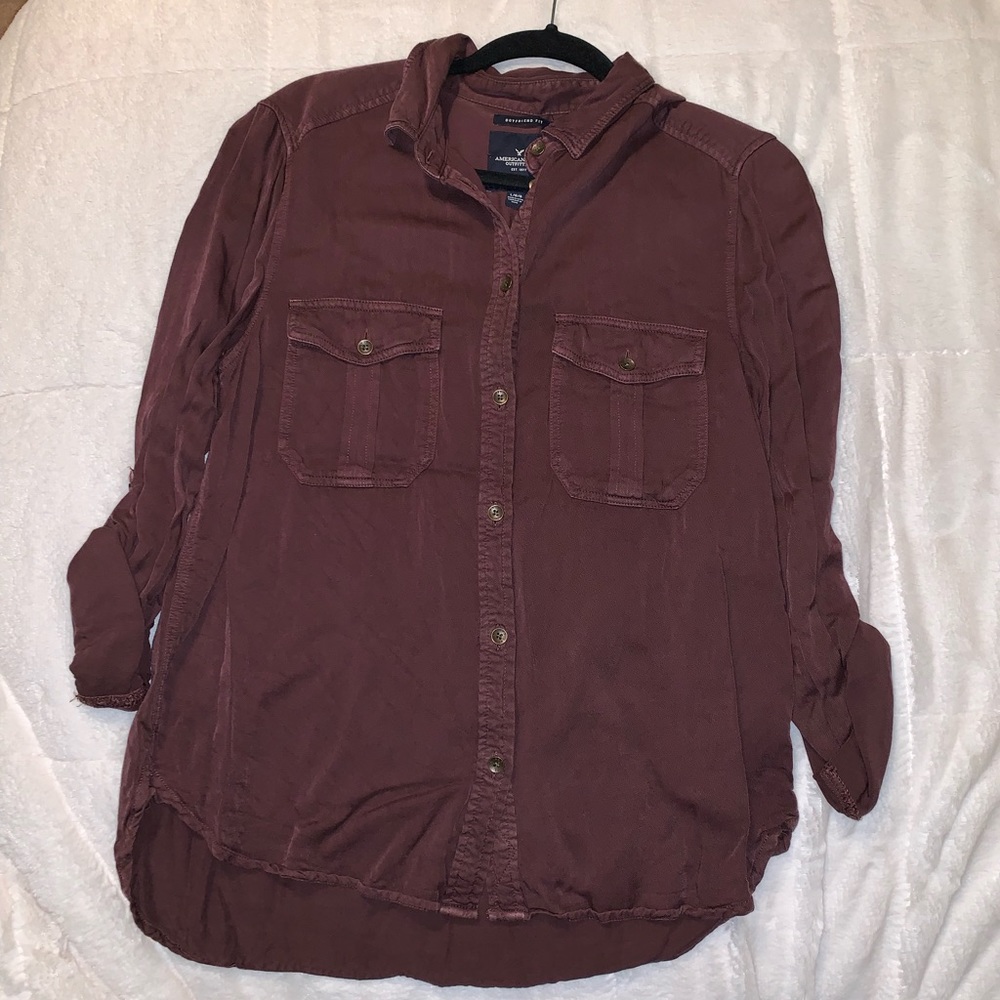 Maroon AE button down